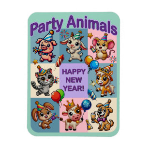 Party "Happy New Year" Magnet