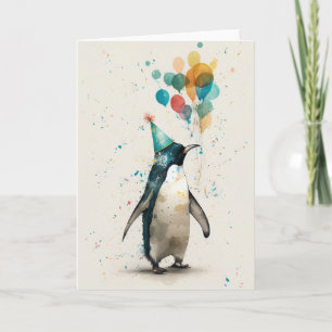 Party Hat Pinguin Grußkarte Karte