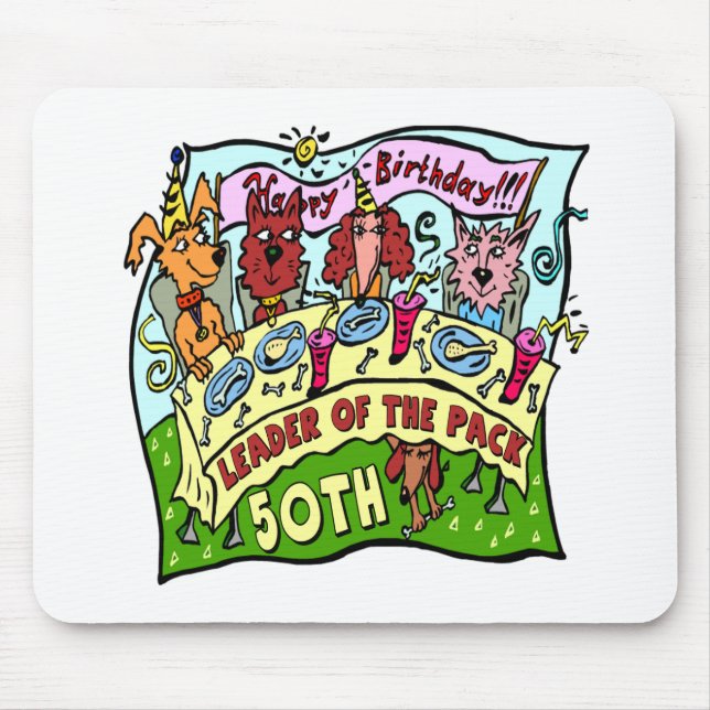 Party-Haustier-50. Geburtstags-Geschenke Mousepad (Vorne)