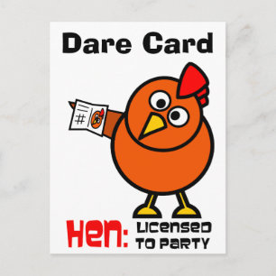 Party Hen Dare Card Postkarte