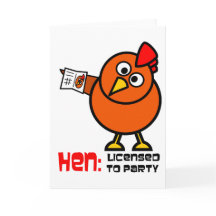 Party Hen White Grußkarte