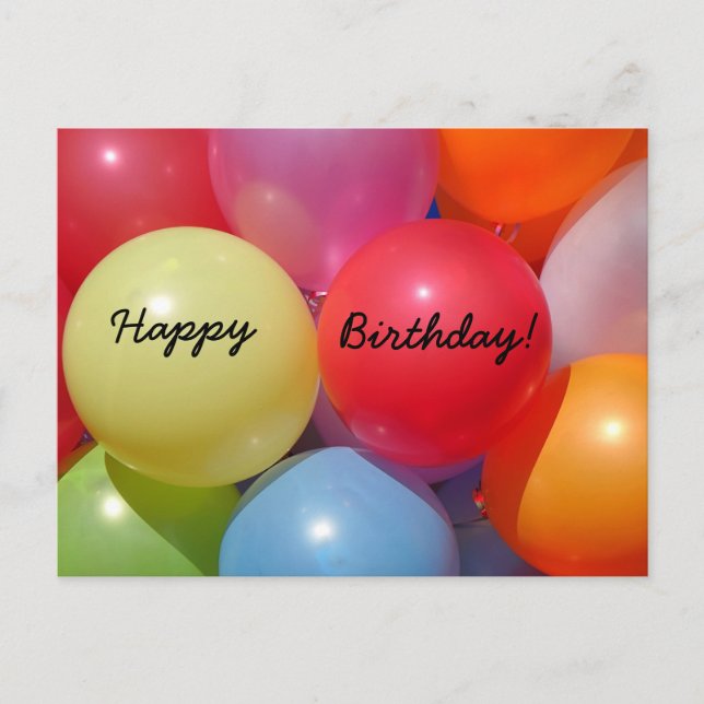 Party Hintergrund der farbenfrohen Ballons Postkarte (Vorderseite)