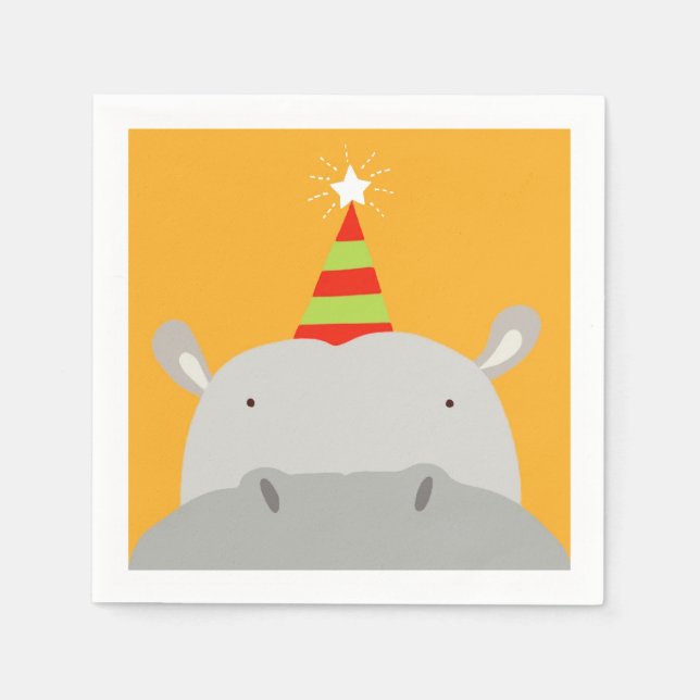 Party Hippo Serviette (Vorderseite)