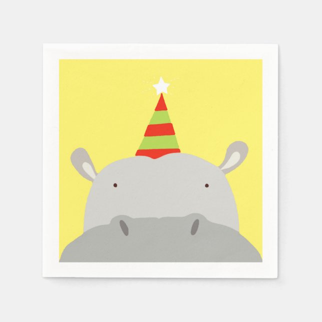 Party Hippo Serviette (Vorderseite)