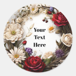 Party/Hochzeiten mit individuell anpassbaren Blume Runder Aufkleber