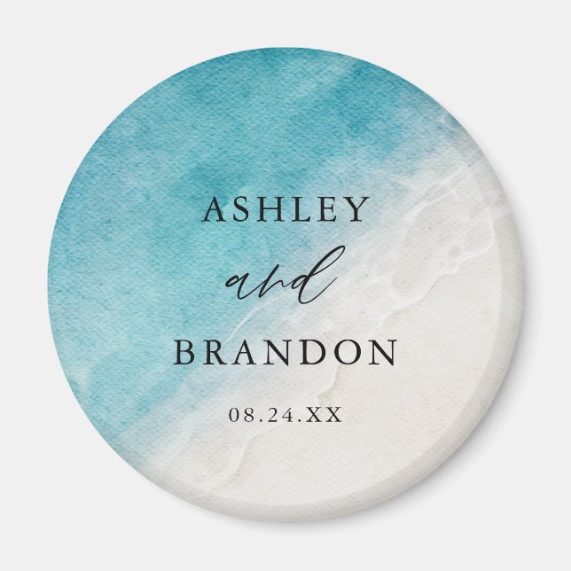 Party Hochzeitsfeiern im Wasserfarbenozean Magnet (Vorne)