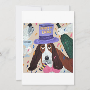 Party Hund Basset Hound Einladung
