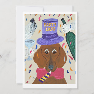 Party-Hund-Dachshund Einladung