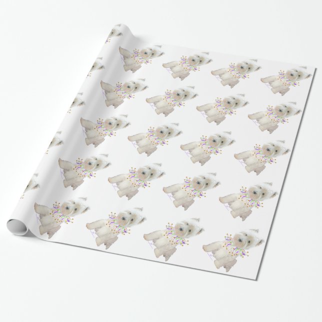 Party-Hund Geschenkpapier (Ungerollt)