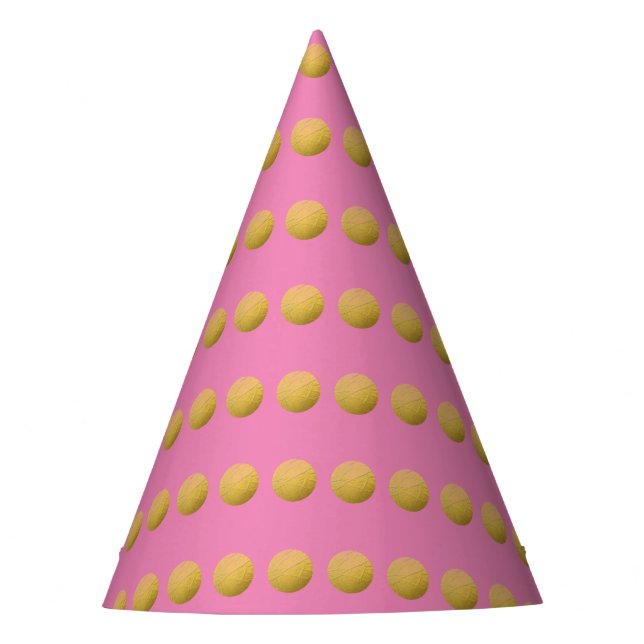 Party-Hüte aus Gold Dot pink Partyhütchen (Vorderseite)