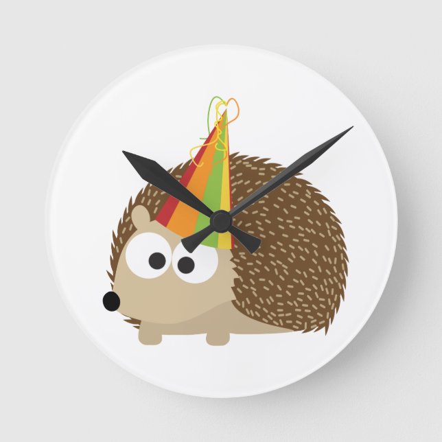 Party Igel Runde Wanduhr (Vorderseite)