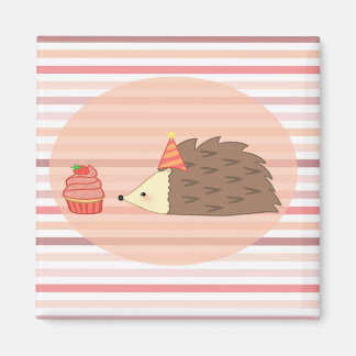 Party Igel und Cupcake Magnet