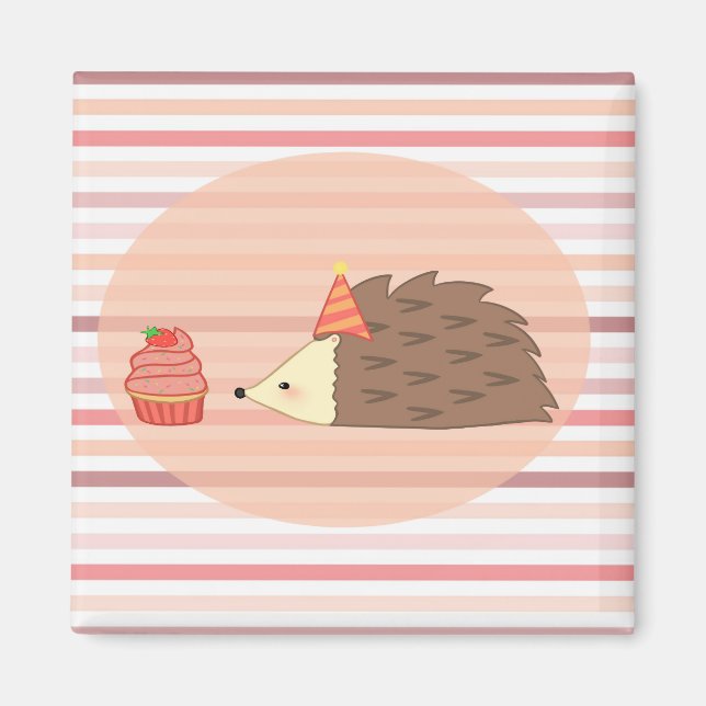 Party Igel und Cupcake Magnet (Vorne)