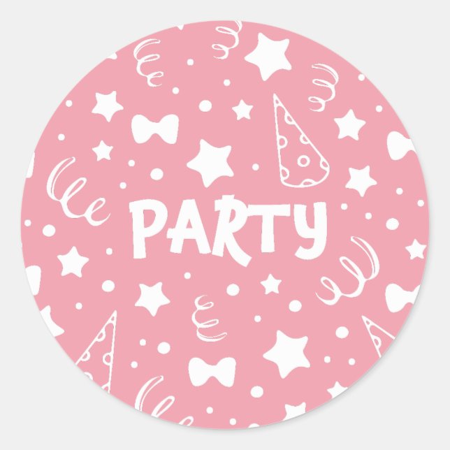 Party-Illustrationen Runder Aufkleber (Vorderseite)