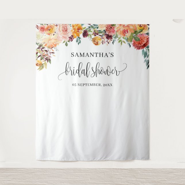 Party im Herbst rot-orange Wandteppich (Vorderseite)