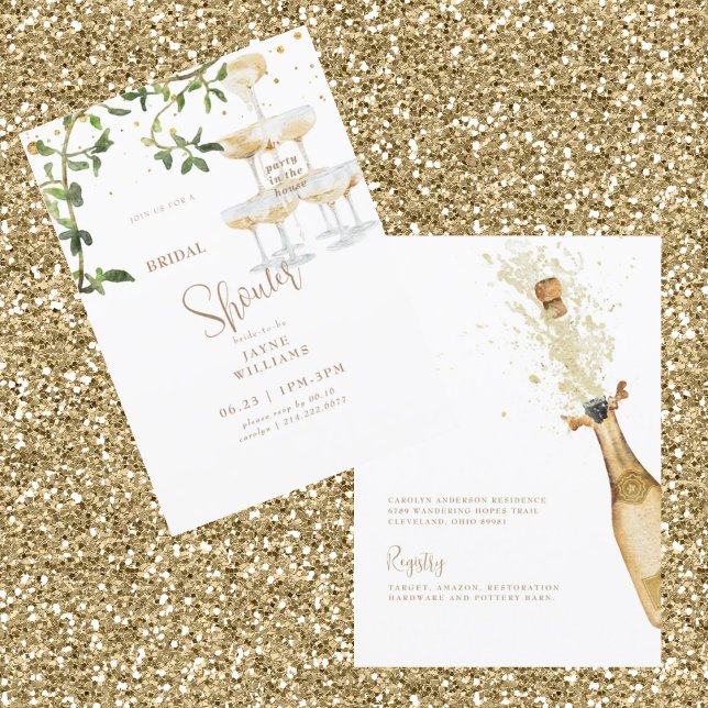 Party im House Champagne Tower 3 Brautparty Einladung (Von Creator hochgeladen)