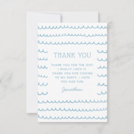 Party im Küstenmeer | Nautische Waves Kindergeburt Dankeskarte