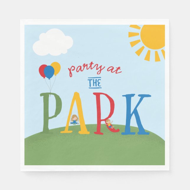 Party im Park Birthday Napkins Serviette (Vorderseite)