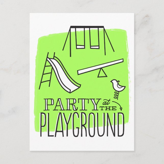 Party im Park Postcard Einladung - Limon (Vorderseite)