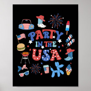 Party in den USA 4. Juli American Patriotic Me Poster