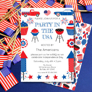 Party in den USA 4. Juli GRILLEN Einladung