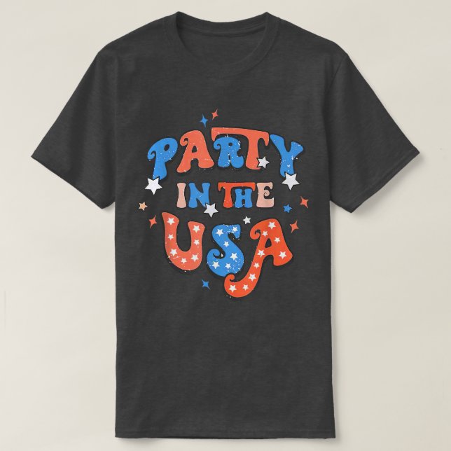 Party in den USA 4. Juli Party American Family T-Shirt (Design vorne)