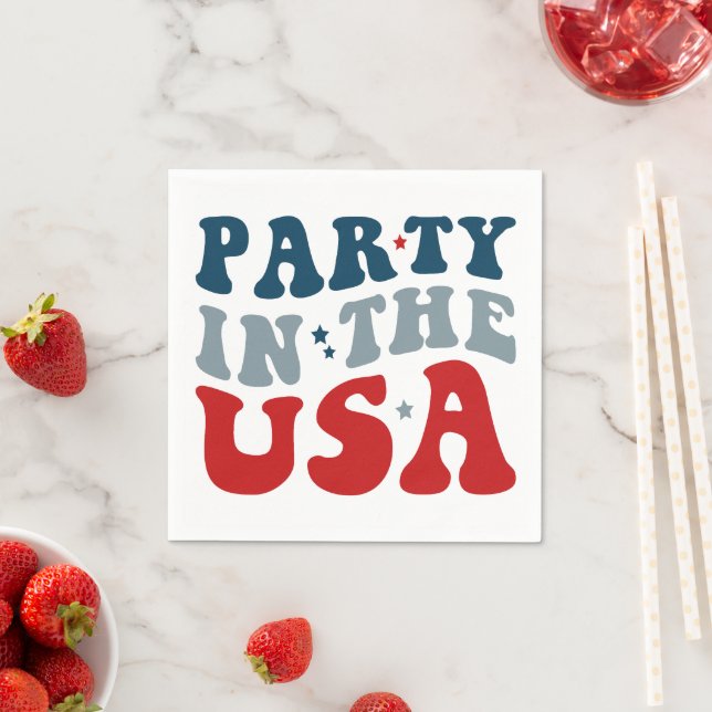 Party in den USA, 4. Juli Party Serviette (Beispiel)