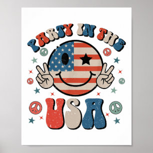 Party in den USA 4. Juli Preppy Lächeln Kinder Män Poster