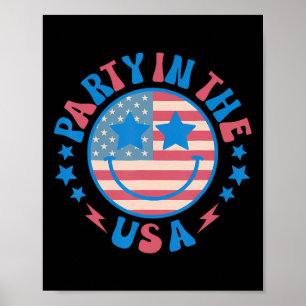 Party in den USA 4. Juli Preppy Lächeln Shirts Poster