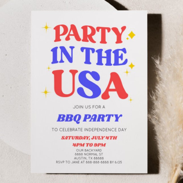 Party in den USA 4. Juli Retro GRILLEN Party Einladung (Von Creator hochgeladen)