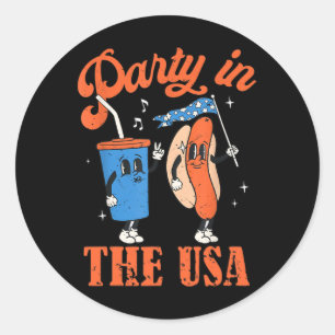Party in den USA 4. Juli Unabhängigkeitstag USA Runder Aufkleber