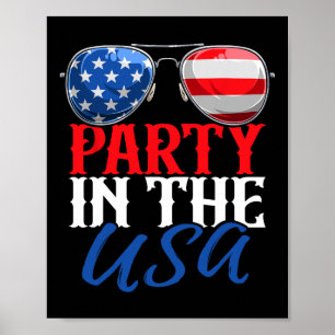 Party in den USA Funny 4. Juli American Flag S Poster