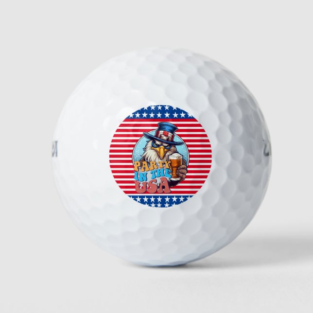Party in den USA GOLFER Golfball (Vorderseite)