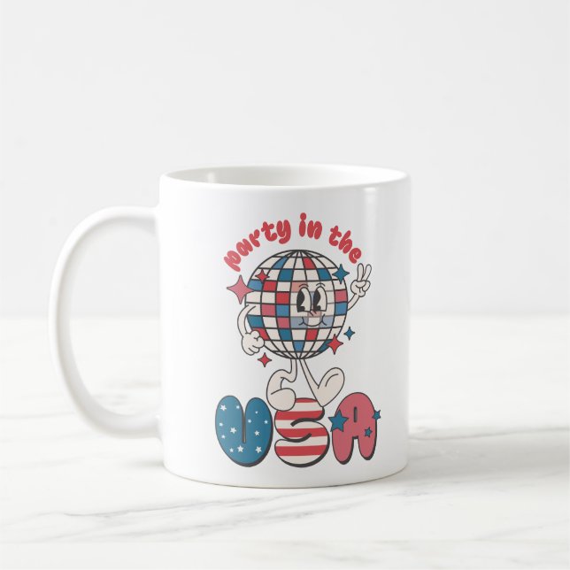 Party in den USA Kaffeetasse (Links)