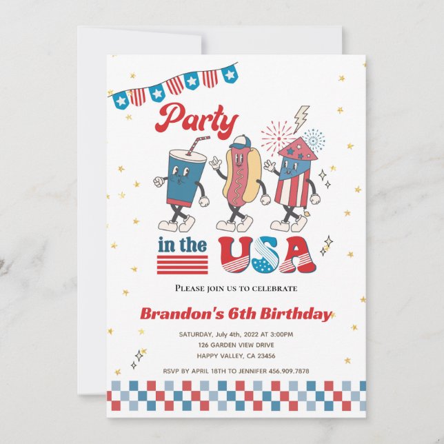 Party in den USA Kid Boy Birthday American Diner Einladung (Vorderseite)