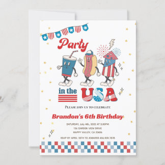 Party in den USA Kid Boy Birthday American Diner Einladung