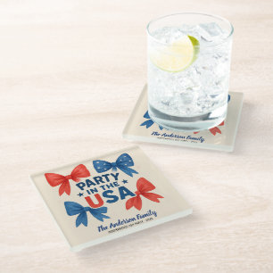 Party in den USA Patriotic 4. Juli Custom Glasuntersetzer