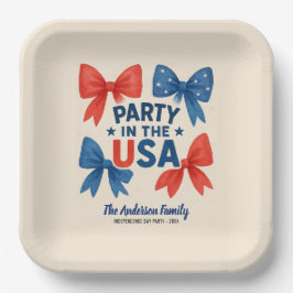 Party in den USA Patriotic 4. Juli Custom Pappteller