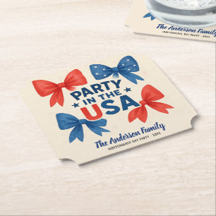 Party in den USA Patriotic 4. Juli Custom Untersetzer