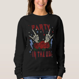 Party In Den Usa Rock Zeichen Blumen 4. Juli Männe Sweatshirt
