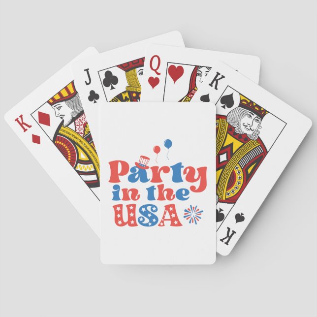 Party in den USA Spielkarten (Rückseite)