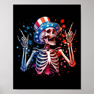 Party in der US Rock Hand 4. Juli lustige Amerikan Poster