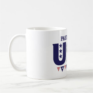 Party in der US-Tasse mit Flag - Funny Gift Kaffeetasse