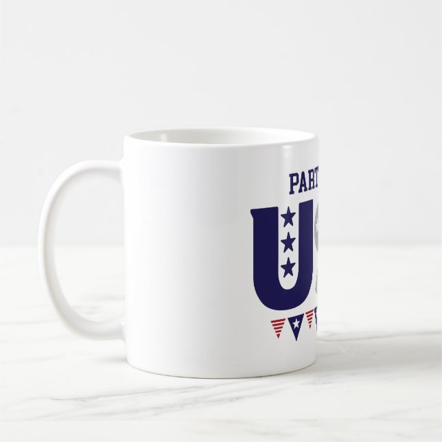 Party in der US-Tasse mit Flag - Funny Gift Kaffeetasse (Links)