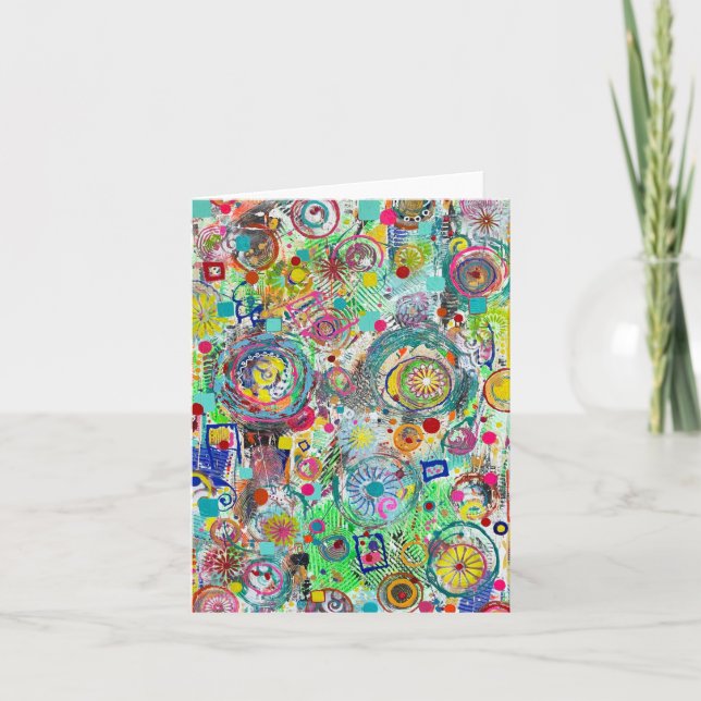 Party in einer Faltschachtelkarte Dankeskarte (Vorderseite)