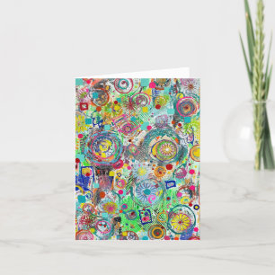 Party in einer Faltschachtelkarte Dankeskarte