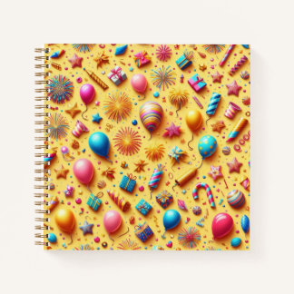 Party in Gelb Notizbuch