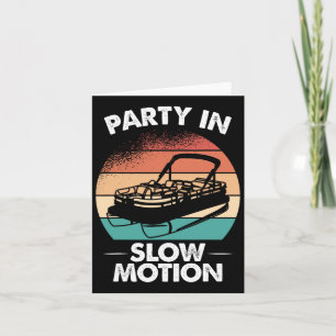 Party in langsamer Bewegung Pontoon Boot Sonnenunt Karte