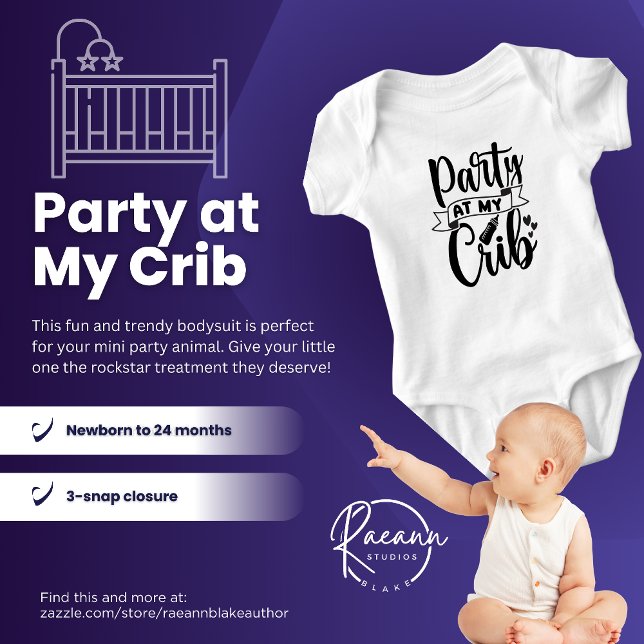 Party in My Crib Baby Jersey Bodysuit Baby Strampler (Von Creator hochgeladen)