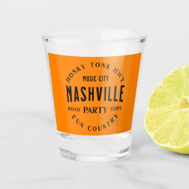 Party in Nashville Country Western Orange Schnapsglas